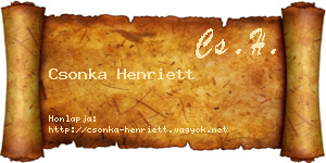 Csonka Henriett névjegykártya